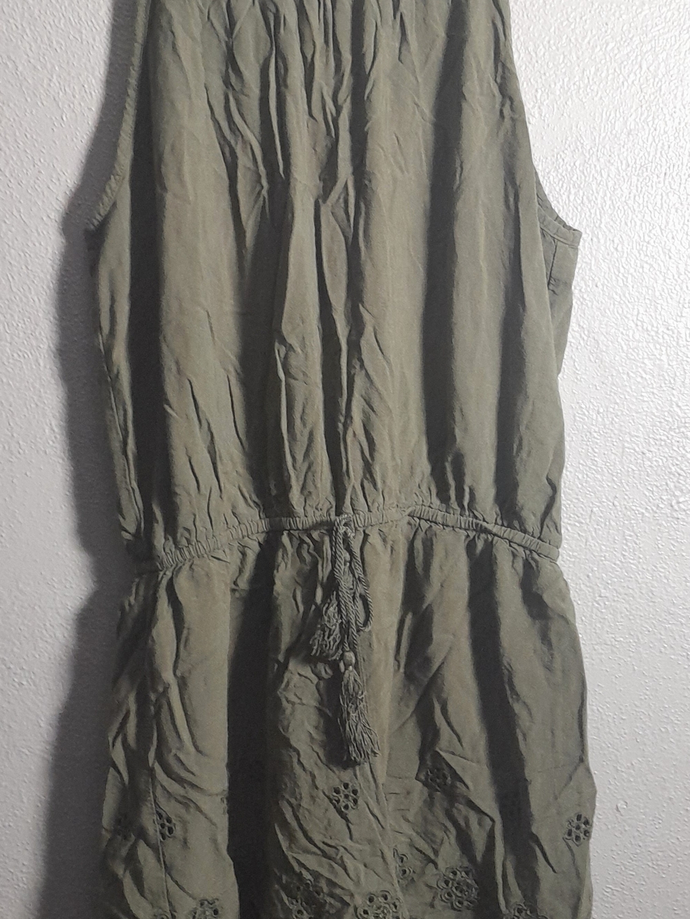 Mossimo Supply Co. Olive Green Romper with Drawstring Detail